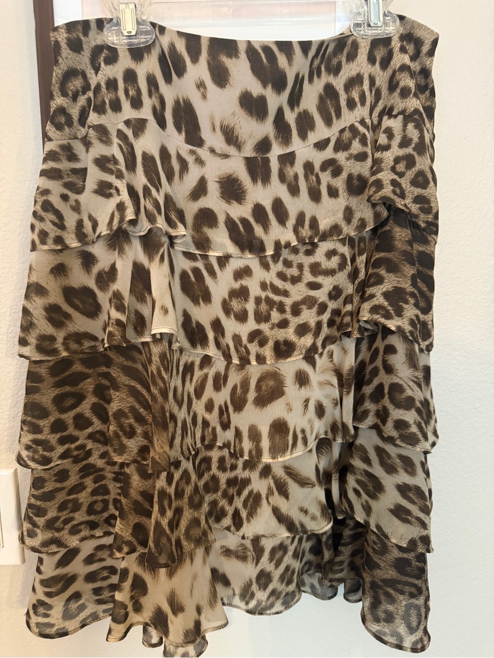 Talbots Leopard Print Satin Blouse in Brown and Cream